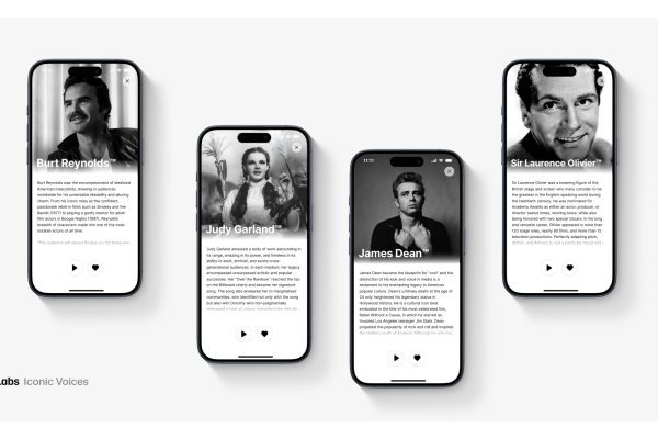 Libros y artículos con las voces de Judy Garland, James Dean, Burt Reynolds y Laurence Olivier
